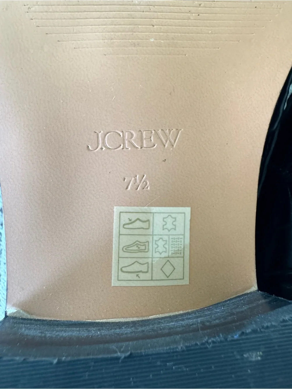 J. Crew Coin Loafers Black and White Croc Embossed Leather Loafers Size 7.5